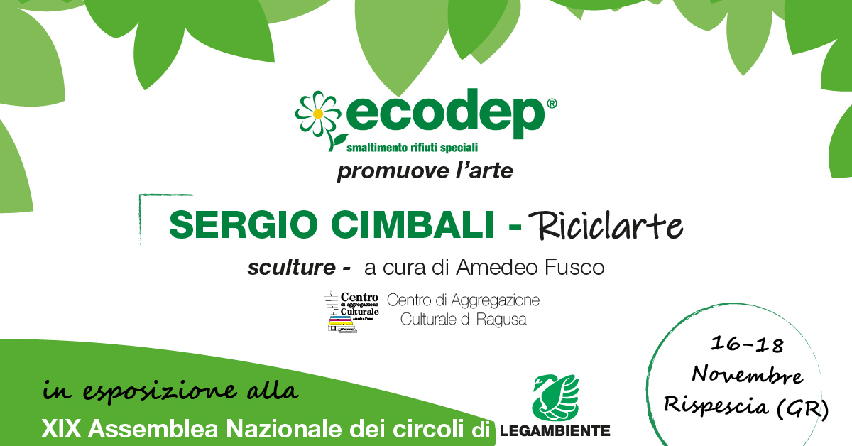 L'artista Sergio Cimbali espone, con il sostegno di Ecodep, le sculture realizzate con materiali di riciclo - XIX Assemblea di Legambiente a Rispescia (GR) - Ecodep Smaltimento Rifiuti Sicilia