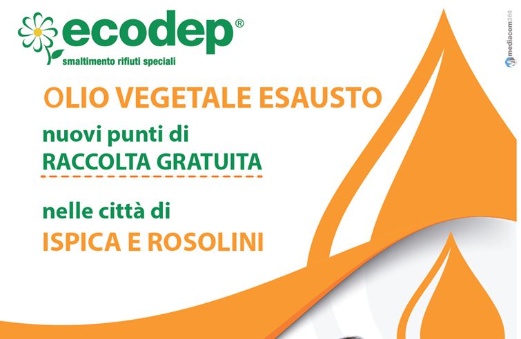 Olio vegetale esausto - nuovi punti di raccolta gratuita. Istallati da Ecodep i contenitori per la RACCOLTA GRATUITA dell’olio vegetale esausto. - ISPICA-Com - Ecodep Smaltimento Rifiuti Sicilia